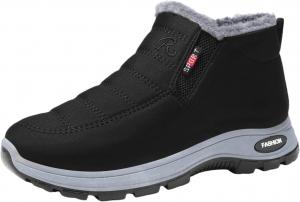 Зимние теплые женские короткие ботинки - противоскользящие, прочные, толстые и мягкие, удобные и теплые, не замерзают. Clolinde, Black