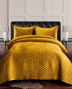 Комплект постельного белья Lugano Honeycomb Velvet Oversized Solid из 2 предметов, размер Twin Tribeca Living, золото