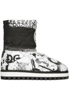 Dolce & Gabbana дутые сапоги с эффектом разбрызганной краски, белый