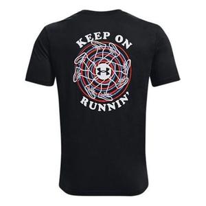 Футболка keep run graphic t-shirt 'black' Under Armour, черный