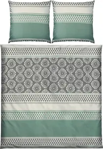 Двустороннее постельное белье нефритово-серого цвета 1x 200x220 см + 2x 80x80 см Erwin Müller