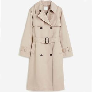Тренч H&M Double-breasted Twill, бежевый
