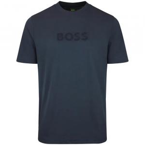Футболка Boss Cotton-Jersey With Golf-Inspired Logo, темно-синий