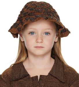 Эксклюзивная детская шапка-ведро SSENSE оранжевого и темно-синего цвета Isa Boulder