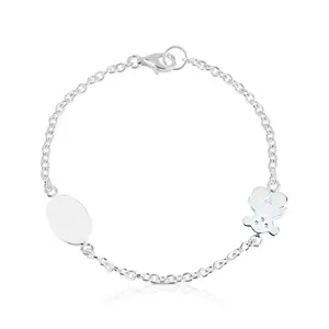 Браслет Tous Bear Oval And Bear Motifs, серебро