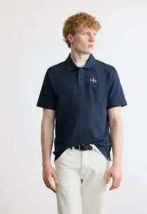 Простая повседневная рубашка-поло с монологом Calvin Klein Jeans, Dark Sapphire