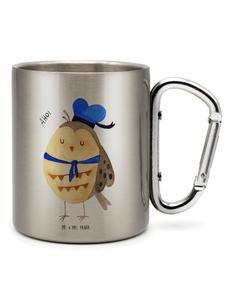 серебряная металлическая кружка с рисунком совы и моряка (без надписи) Mr. & Mrs. Panda