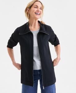 Женская флисовая туника на молнии Style & Co, Deep Black