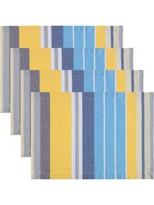 Redbest  Хлопковый тканый набор салфеток под тарелки, 4 штуки, сине-желтого цвета