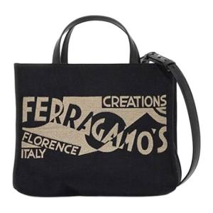 Ferragamo Джинсовая портативная сумка через плечо женская черная