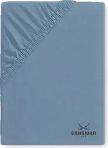 Простыня на резинке SANSIBAR Jersey BL 140x200 см синяя простыня на резинке Sansibar Shoes