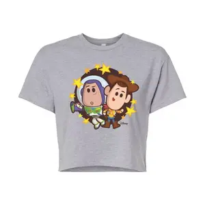 Укороченная футболка с героями сериала «История игрушек: Базз Лайтер и Вуди Джуниор» Disney / Pixar, серый