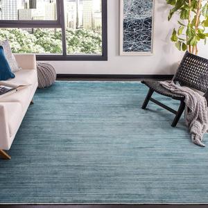 Ковер SAFAVIEH, 201 x 201 см, Dream Collection, Blue & Grey, современный дизайн с эффектом потертости из вискозы, идеально для помещений с высокой проходимостью в гостиной, спальне (DRM500M)