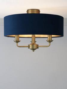 Sorrento 3-рожковая полупотолочная люстра Laura Ashley, Antique Brass