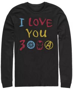 Мужская футболка Marvel Avengers Endgame Iron Man с рисунком от руки I Love You 3000, с длинным рукавом Fifth Sun, черный
