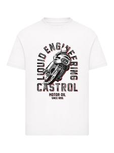 Футболка Castrol Retro Motorbike белого цвета F4NT4STIC