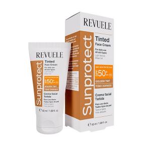 Солнцезащитный крем spf 50 с цветом REVUELE Sunprotect, Golden tint