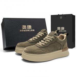 AOKANG Данк серии высота увеличивающая износостойкая противоскользящая низкие скейтборд кроссовки мужские эксклюзив коробка серый зеленый, цвет Gray Green[Standard Sports Shoe Size]