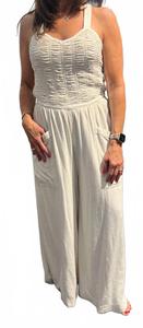 Всегда плиссированный комбинезон в натуральном цвете Miss Love