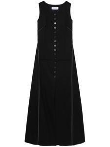 Marine Serre расклешенное платье миди на пуговицах, черный