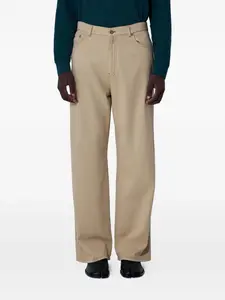 Джинсы с пятью карманами и логотипом Miu Miu, бежевый