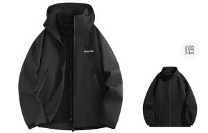 Куртка ветровка Warrior с застежкой на шнурке, водонепроницаемая и ветрозащитная, унисекс, светло-серая (3 в 1, подкладка из полярного флиса)