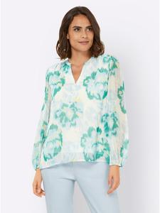 Блузка с принтом в светло-голубом и экрю цветах Heine