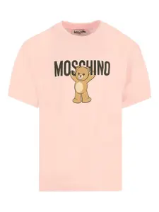 Футболка с логотипом Teddy Moschino Kids, розовый
