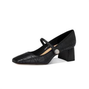 JESSICA SOPHIA Модные туфли Мэри Джейн на высоком массивном каблуке 5 см, женские, черные