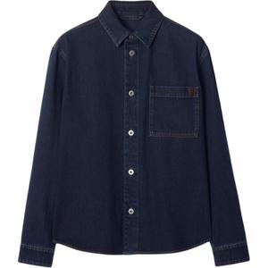 Рубашка с вышитым логотипом Burberry, indigo