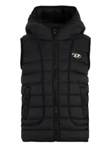 Стеганый жилет с капюшоном Diesel Kids, черный