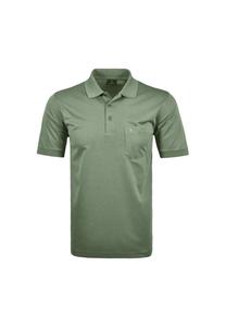Мужская рубашка-поло - верх, футболка-поло мягкой вязки, смесовый хлопок, нагрудный карман, планка на пуговицах, короткая, однотонная RAGMAN, зеленый