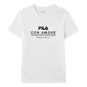 Футболка logo letter print crewneck loose short sleeve men's white Fila, белый