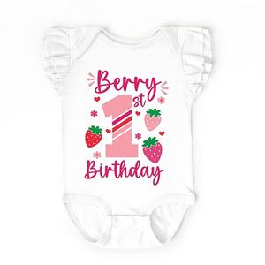 Боди с пышными рукавами Berry 1st birthday The Juniper Shop, White