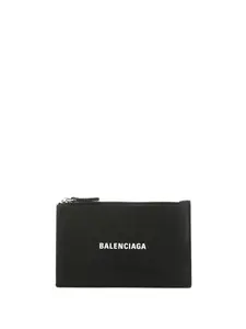 Кожаный картхолдер BALENCIAGA, черный