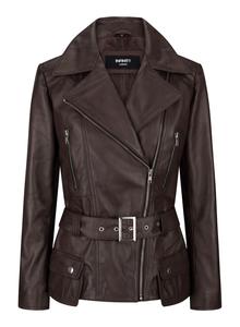 Приталенная куртка цвета загара с поясом TruClothing, коричневый