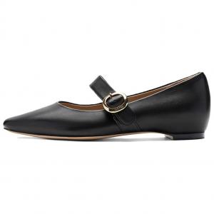 NINE WEST Туфли Мэри Джейн на плоской подошве, 1 см, женские, черные