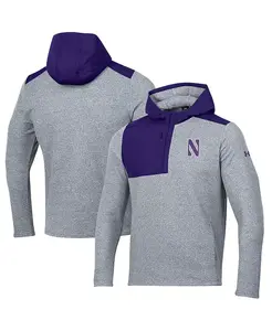 Мужская серая толстовка Northwestern Wildcats Survivor с молнией до середины груди Under Armour