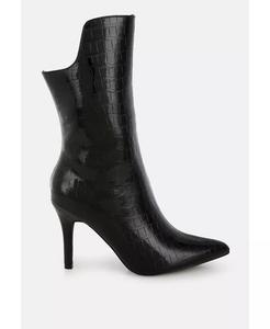 Сапоги Kultrus Croco Stiletto Heel до середины голени London Rag, черный