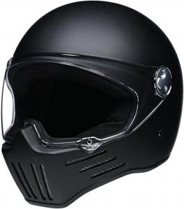 Шлем винтажный Woljay VT-728 матовый, черный