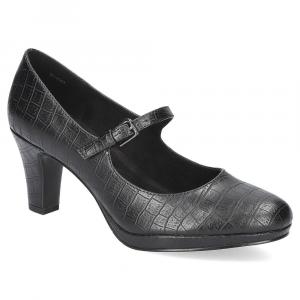 Женские туфли-лодочки на платформе Easy Street Zest Mary Jane, цвет Black Croco