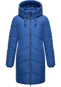 Стеганое пальто Ragwear "Novista", стильное зимнее пальто с зигзагообразным узором и большим капюшоном, синий