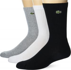 Lacoste мужские носки Jersey Tube, 3 пары, Grey Chine/White/Black