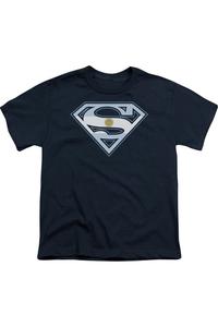 Футболка с аргентинским гербом Супермена для детей Gildan, темно-синий