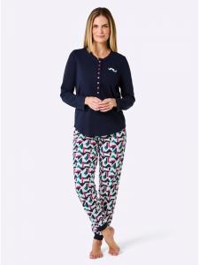 WITT WEIDEN Пижама с принтом в сине-бежевых тонах