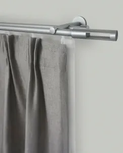 Карниз для штор GARESA "SEFRA", 2 направляющие, желаемая длина, комплект для штор, комплект внутренних направляющих, выдвижной, цилиндр с концевой кнопкой 200 см, Ø16мм, цвет silberfarben