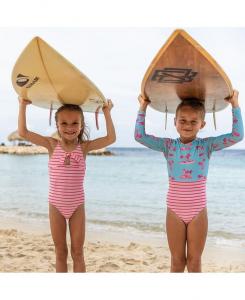 Экологичный костюм для серфинга с длинными рукавами Snapper Rock для девочек Lighthouse Island — Little Kid, Big Kid, синий