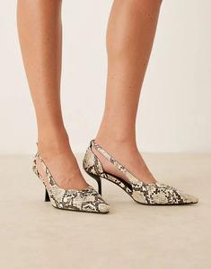 Гламурные туфли-лодочки на остром каблуке со змеиным принтом