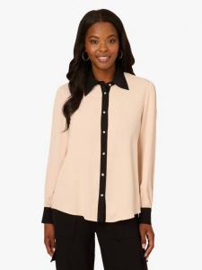 Длинная рубашка с контрастными цветами Adrianna Papell, Petal Blush/Black