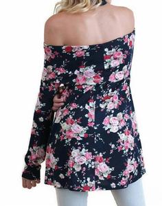 Топ Rose Garden с открытыми плечами в темно-синем миксе umgee